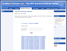 Tablet Screenshot of game.realityfanforum.com